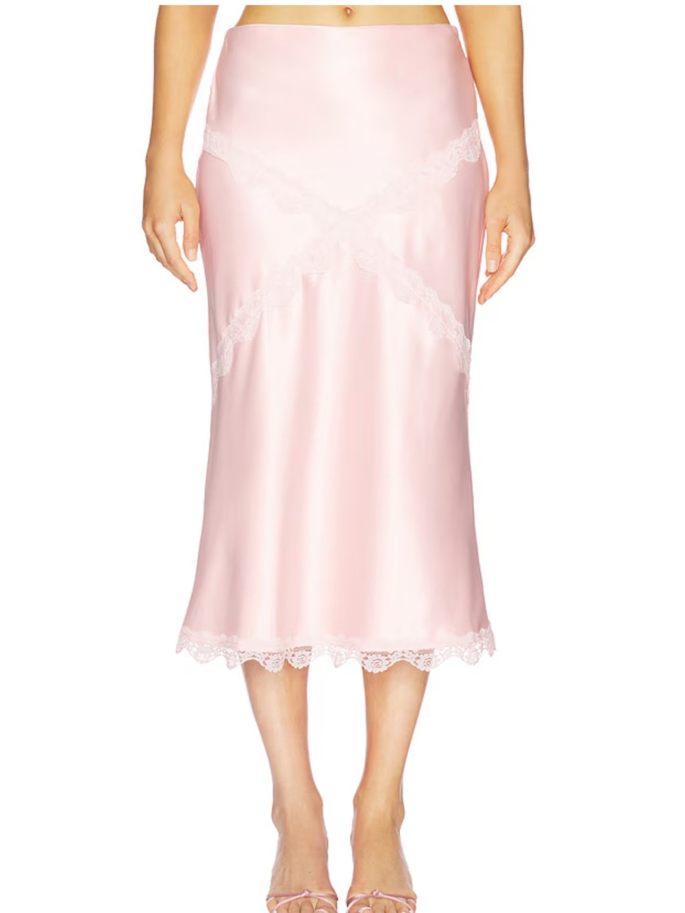 Revolve | More To Come Priscilla Midi Skirt in baby pink